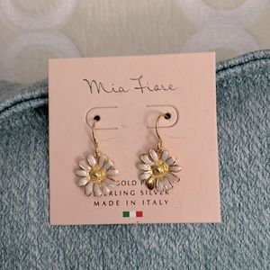 Mia Fiore 18 Kr Gold Plated Sterling Silver Flower Earrings